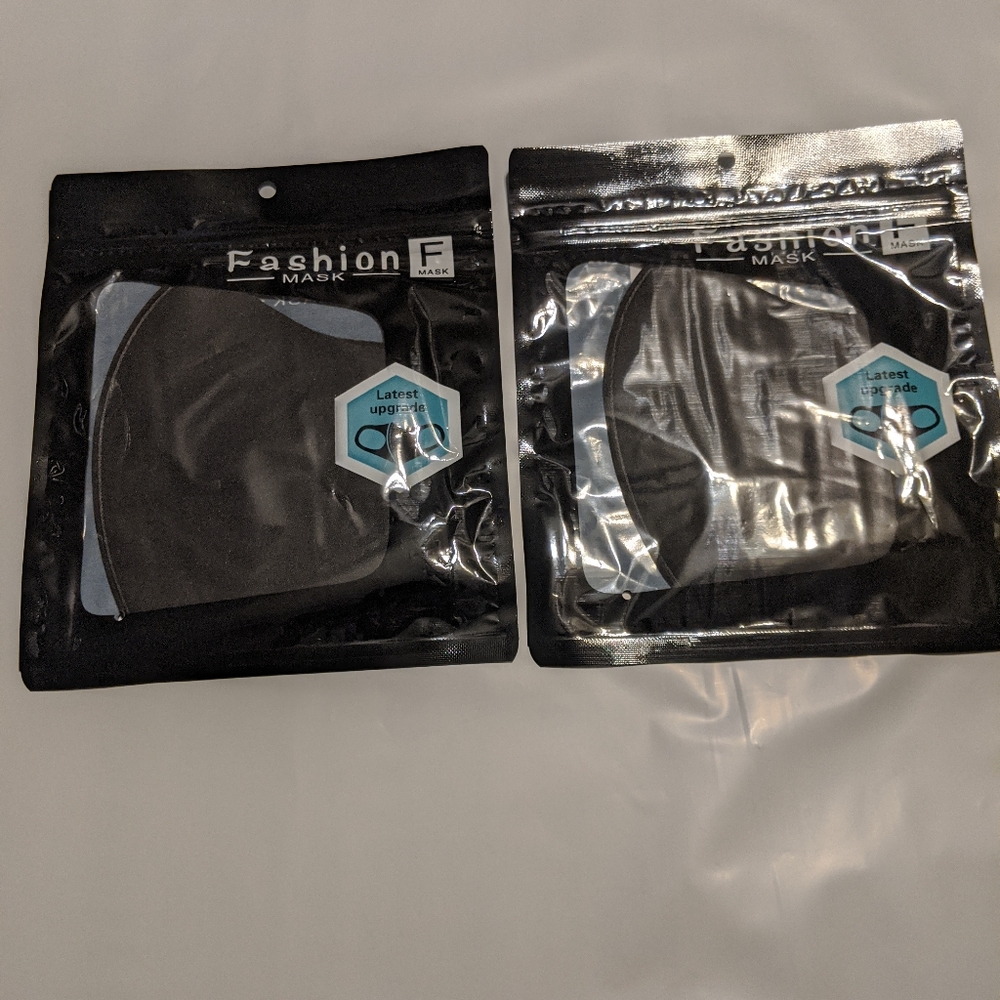 2 black fashion masks